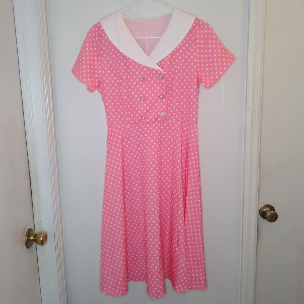 Retro | Pink Polka Dot Dress
